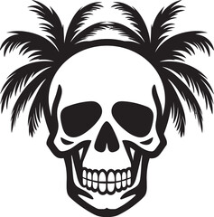 Skull Island Oasis Palm Icon Symbol Palm Bone Palm with Skull Emblem