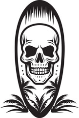 SkullWave Shredder Skullhead Emblem Design SurfSkull Shorebreak Beach Vector Emblem