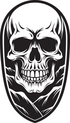 SkullWave Shredder Surfboard Vector Symbol ShoreSkull Surf Skullhead Emblem Design