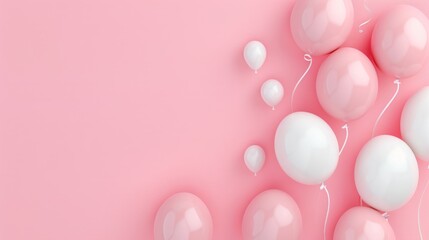 Pastel pink background balloon concept for copy space.