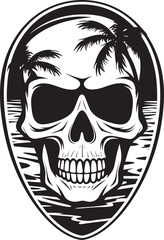 WaveRider Skull Skullhead Emblem Symbol Skullboard Beach Break Beach Logo Design