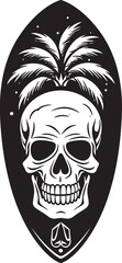 WaveRider Skull Skullhead Emblem Design TideSkull Surf Beach Logo Icon