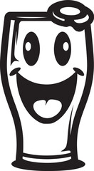 Crafted Grin Vector Logo Icon for Smile Beer Mug Savor the Smile Iconic Emblem for Glass Beer Mug