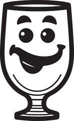 Crafted Grin Vector Logo Icon for Smile Beer Mug Savor the Smile Iconic Emblem for Glass Beer Mug