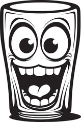 Crafted Happiness Emblem Design for Glass Beer Mug Raise a Smile Vector Logo for Smile Glass Beer Mug