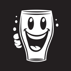 Beaming Brew Iconic Emblem for Glass Beer Mug Sip and Smile Vector Logo Icon for Smile Beer Mug