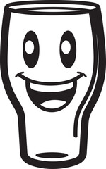 Joyful Sip Iconic Emblem for Glass Beer Mug Radiant Refreshment Vector Logo Icon for Smile Beer Mug