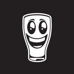 Grinning Goodness Vector Logo Design for Smile Glass Beer Mug Crafted Radiance Iconic Emblem for Glass Beer Mug