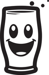 Crafted Happiness Iconic Logo for Glass Beer Mug Raise a Smile Vector Logo Icon for Smile Beer Mug