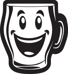 Infusing Happiness Smile Glass Beer Mug Logo Cheers to Joy Vector Logo for Smile Beer Mug