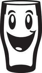 Taste the Joy Iconic Smile Beer Mug Vector Logo Pouring Happiness Smile Glass Beer Mug Icon