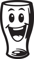 Elevate Your Spirits Smile Glass Beer Mug Icon Crafted for Smiles Vector Logo for Beer Mug