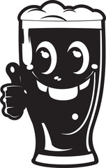 Taste of Joy Smile Glass Beer Mug Icon Radiant Cheers Vector Logo for Smile Beer Mug