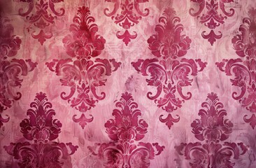 Red and White Wallpaper With Intricate Pattern