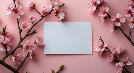 Piece of Paper on Pink Background