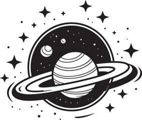 Nebula Mark Emblematic Space Logo Astral Seal Icon Design for Space