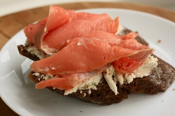 Bread with salmon