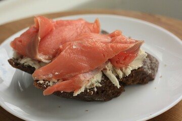 Bread with salmon