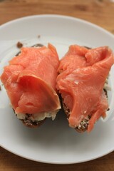 Bread with salmon