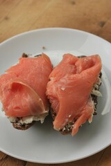 Bread with salmon