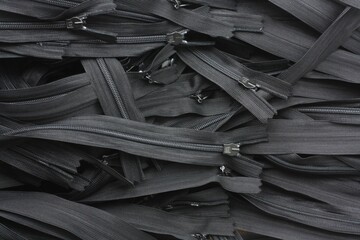 Black zippers for clothes