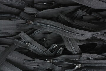 Black zippers for clothes