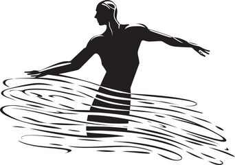 Stream Swift Vector Emblematic Symbol Aqua Apex Iconic Swimmer Emblem