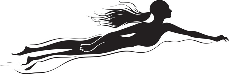 Aquatic Aura Symbol Design for Swim Emblem Splash Streak Vector Iconic Emblem