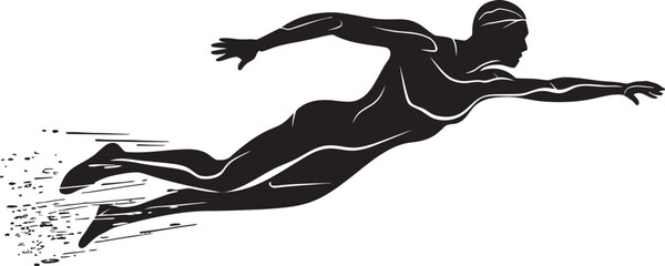 Aqua Athlete Symbol Design for Swim Icon Swim Surge Vector Emblematic Symbol