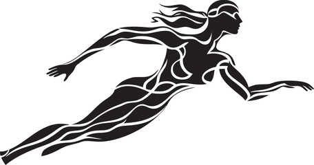 Wave Warrior Emblematic Swim Emblem Hydro Hero Iconic Vector Badge