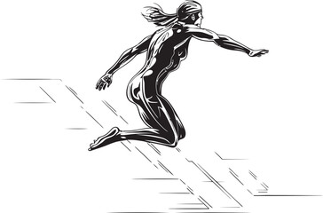 Aqua Athlete Vector Emblematic Badge Swim Surge Iconic Swimmer Symbol