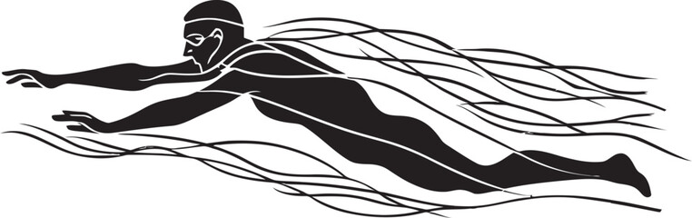 Splash Sprint Vector Symbol Design Dive Dynamo Iconic Swim Emblem