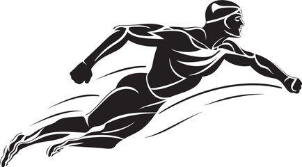 Aquatic Aura Iconic Swimmer Logo Splash Streak Emblem Design for Swimmer