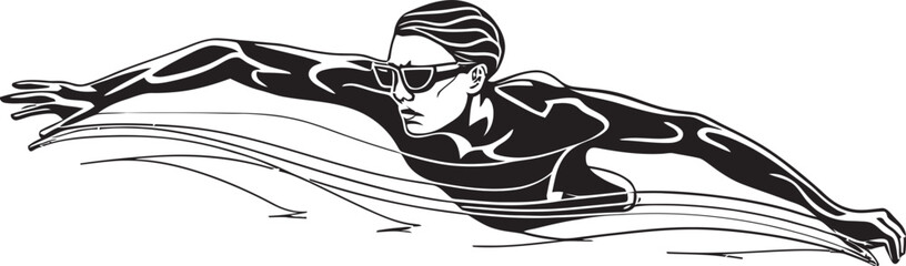 Dive Dynamo Symbolic Logo Design Swim Stream Vector Iconic Emblem