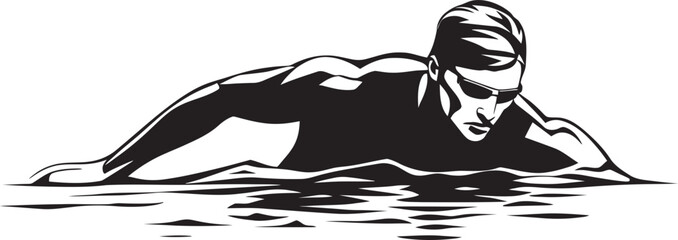 Fluid Form Iconic Logo for Swimming Aquatic Agility Symbol Design for Swimmer