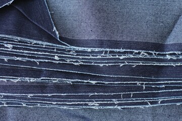 A roll of blue denim