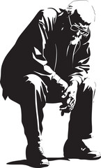 Obraz premium Aging Anguish Emblematic Vector Icon Weary Watchman Iconic Emblem of Wearied Vigil