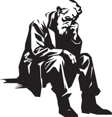 Silent Struggle Iconic Emblem of Inner Turmoil Ageing Anguish Symbol of Waning Hope