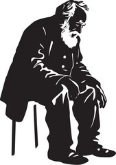 Sunset Sighs Iconic Emblem of Evening Grief Melancholy Mentor Symbol of Sorrowful Wisdom