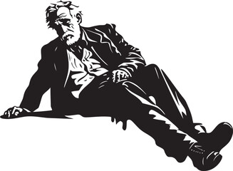 Elderly Echo Emblematic Vector Icon Heavy hearted Sage Iconic Emblem of Burdened Spirit