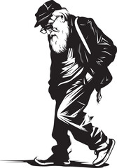 Melancholy Mentor Symbol of Sorrowful Wisdom Tired Tears Emblematic Vector Logo