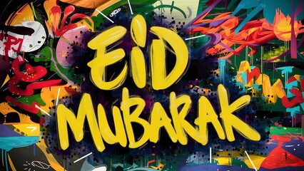 A poster for the greeting card Eid Mubarak

