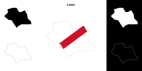 Luton blank outline map set