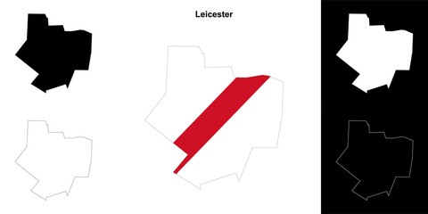 Leicester blank outline map set