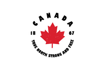 Canada True north strong and free, Canada Day Sublimation T Shirt Design