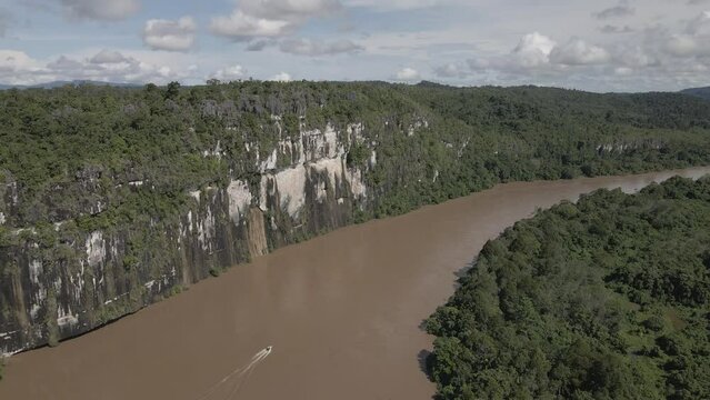 drone river rock tebing riam mahakam ulu kalimantan timur