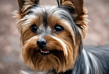 A close up of a Yorkshire Terrier