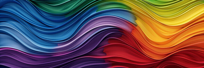 Obraz premium a close up of a rainbow colored wave. Generative AI