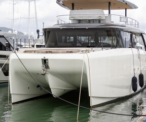 luxury yacht in a harbour