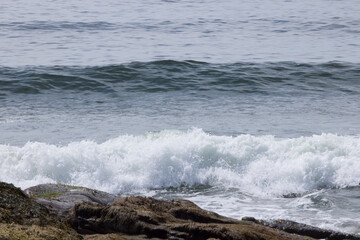 Ocean waves on a rocky shore